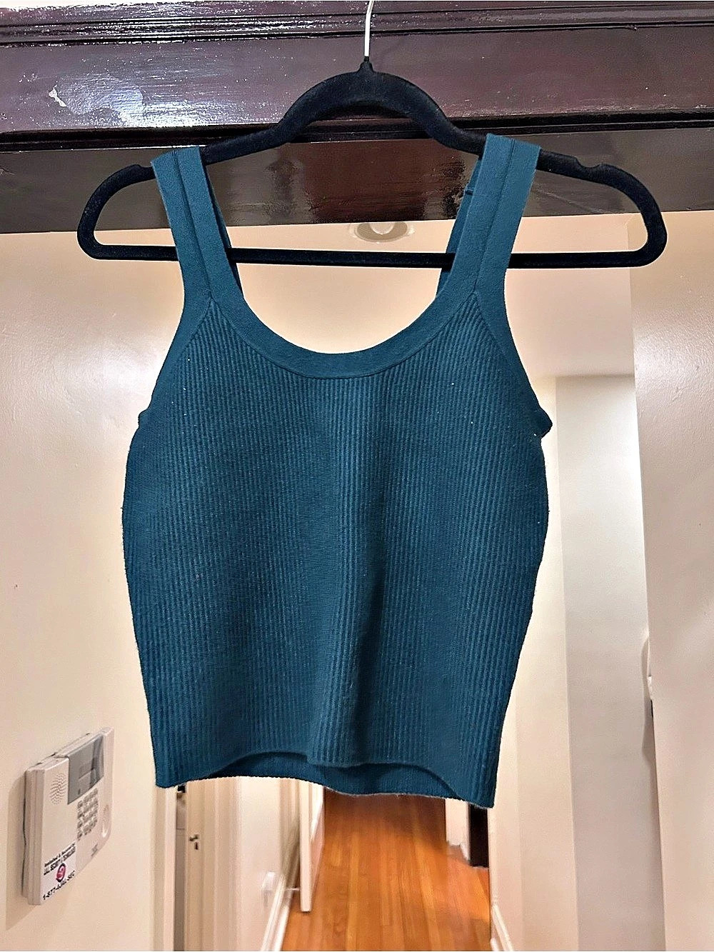 Abercrombie & Fitch Ribbed Squareneck Sweater Tank Blue/Green